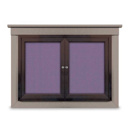 United Visual Products 36"x36" 1-Door Enclosed Letterboard, Blue Felt/Lt Oak UV2623O-LTOAK-BLUE